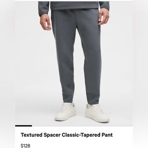 Men’s lululemon textured spacer pant, size large. Light gray.